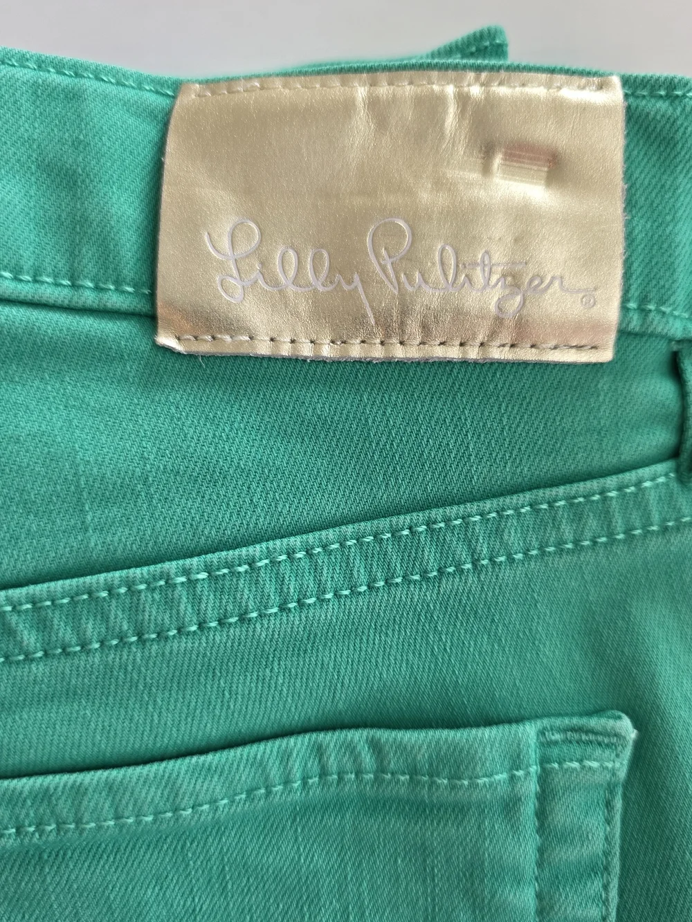 Lilly Pulitzer Worth Straight Leg Jeans Size 8 Pink & Green Frayed Hem Bundle(2) - Picture 10 of 15